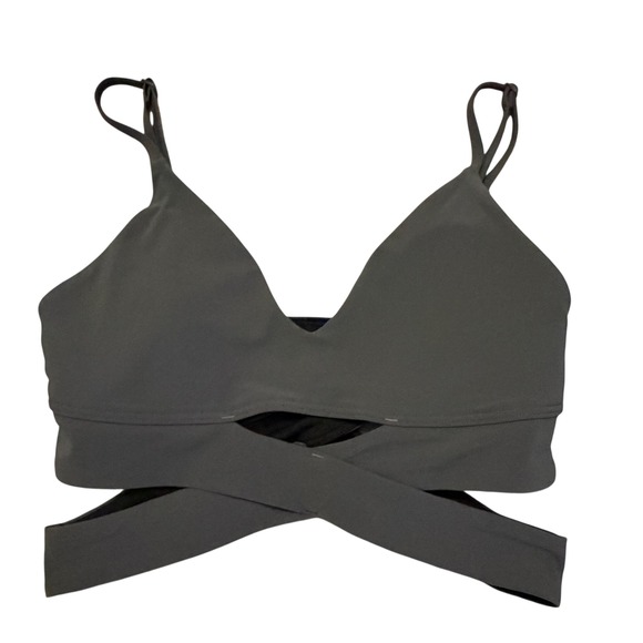lululemon athletica Other - Lululemon Push Your Limits Bra Dark Gray LW2BZSS Wrap Cutout Sports Bra Womens 2